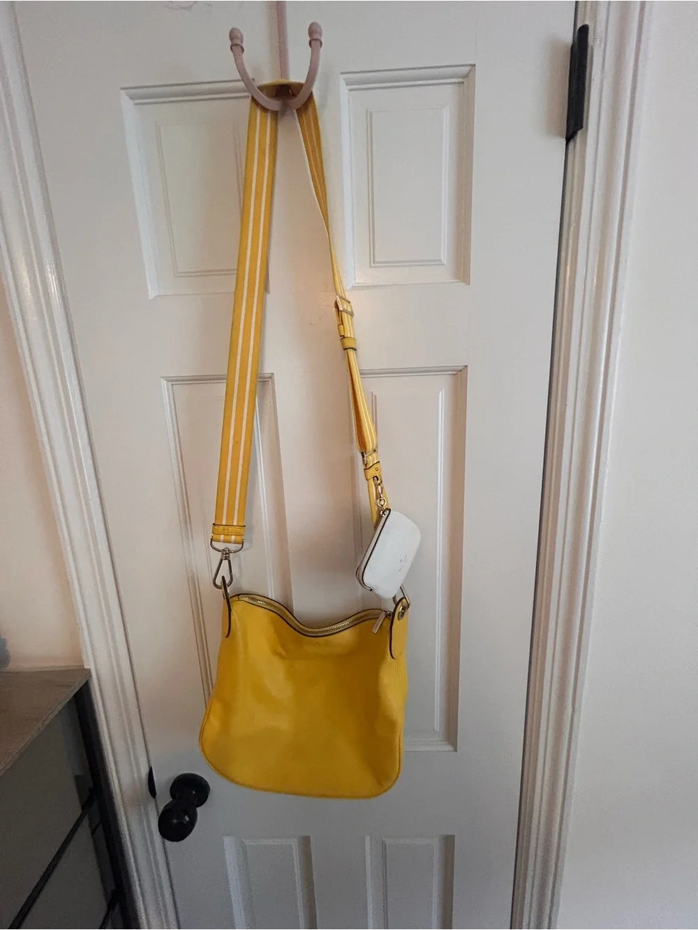 kate spade Yellow Leather Crossbody Bag with Gold Hardware